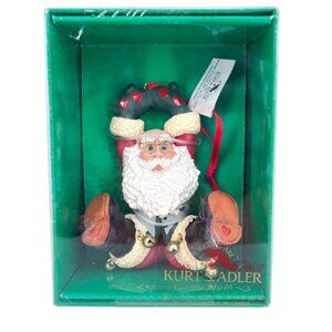 Kurt Adler Santa Santas World Holly Dearies Christmas Ornament with Bells